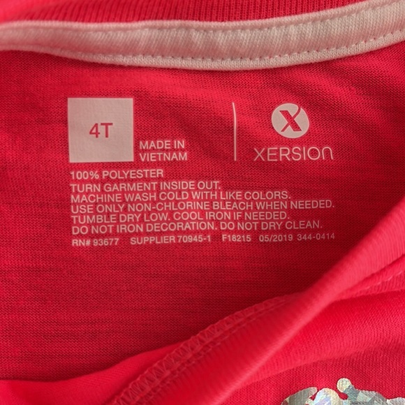Xersion hot pink “Time to Shine” tee. New with tags. Size 4t. - Picture 2 of 4